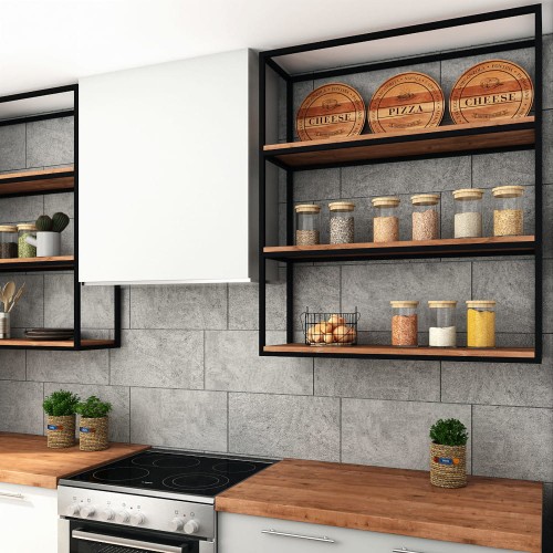 polka perlis lofterno salon kuchnia jadalnia gabinet styl loft industrialny na ścianę na książki metal stal Poznań producent na wymiar.jpg