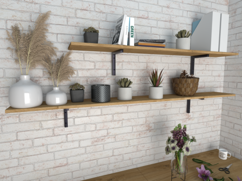 Półka wisząca mimimalistyczna loftowa loft ścienna industrialna toledo wspornik stalowy poznań producent