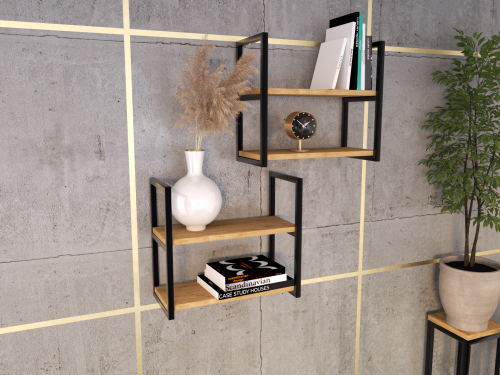 Półka industrialna prosta ramka stalowa mimialistyczna loft dowolny wymiar minburi beton milenium poznań  producent