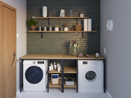 regał industrialny nad pralkę półki zabudowa pralki solin pralnia łazienka półka pralka loft każdy wymiar producent poznań .jpg