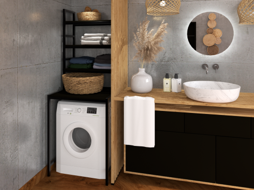 regał zabudowa palki regał nad pralkę pralka loft w stylu industrialnym dowolny wymiar producent Poznań
