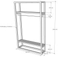 Wieszak industrialny do przedpokoju z półkami i relingiem na wieszaki rysunek techniczny dowolny wymiar Poznań producent